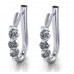 1.10 ct Ladies Round Cut Diamond Hoop Huggie Earrings 1.10 ct Ladies Round Cut Diamond Hoop Huggie Earrings